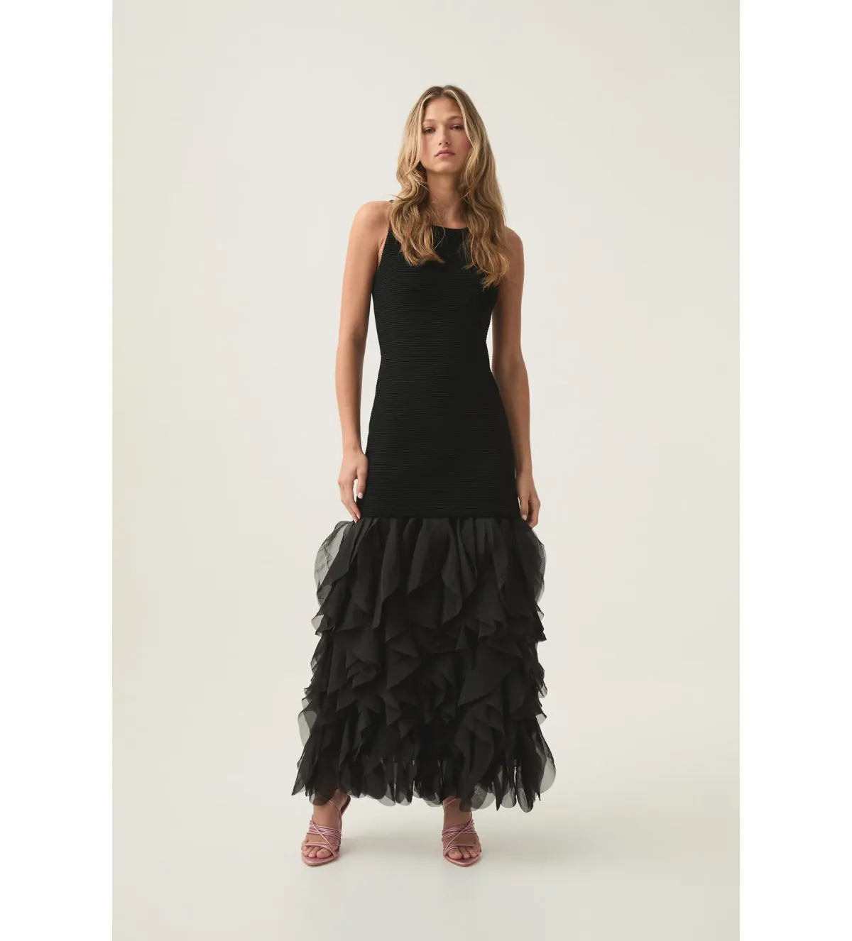 Aje Elations Knit Maxi Dress Black Size L/Au 12 - Image 1