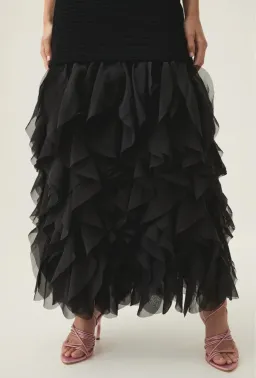 Aje Elations Knit Maxi Dress Black  Size 14  for rent on The Volte - image 3