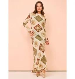 Hansen & Gretel Sundra Slip Dress in Evergreen Tile Size S / AU 8 for rent on The Volte - image 2