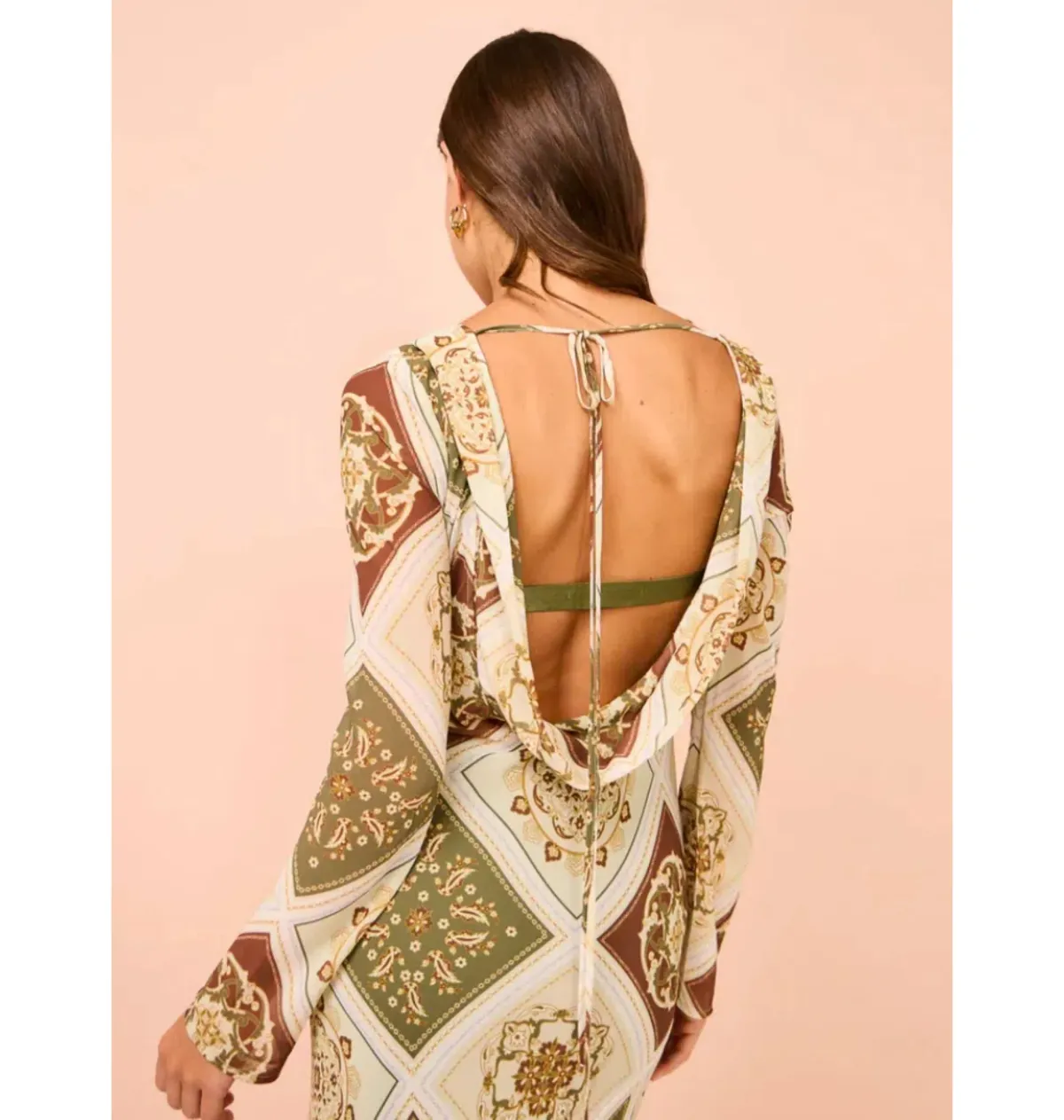 Hansen & Gretel Sundra Slip Dress in Evergreen Tile Size S / AU 8 - Image 4