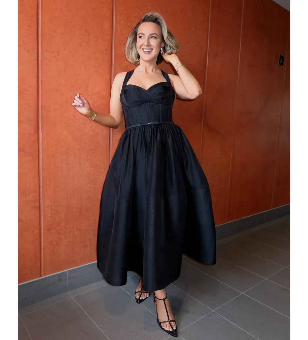 Zimmermann The Crush Picnic Midi Dress in Black Size 1 / AU 10  - Image 1