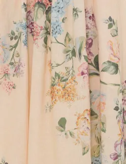 Zimmermann Halliday Scallop Midi Dress In Cream Watercolour Floral Size 3 / AU 14 for rent on The Volte - image 4