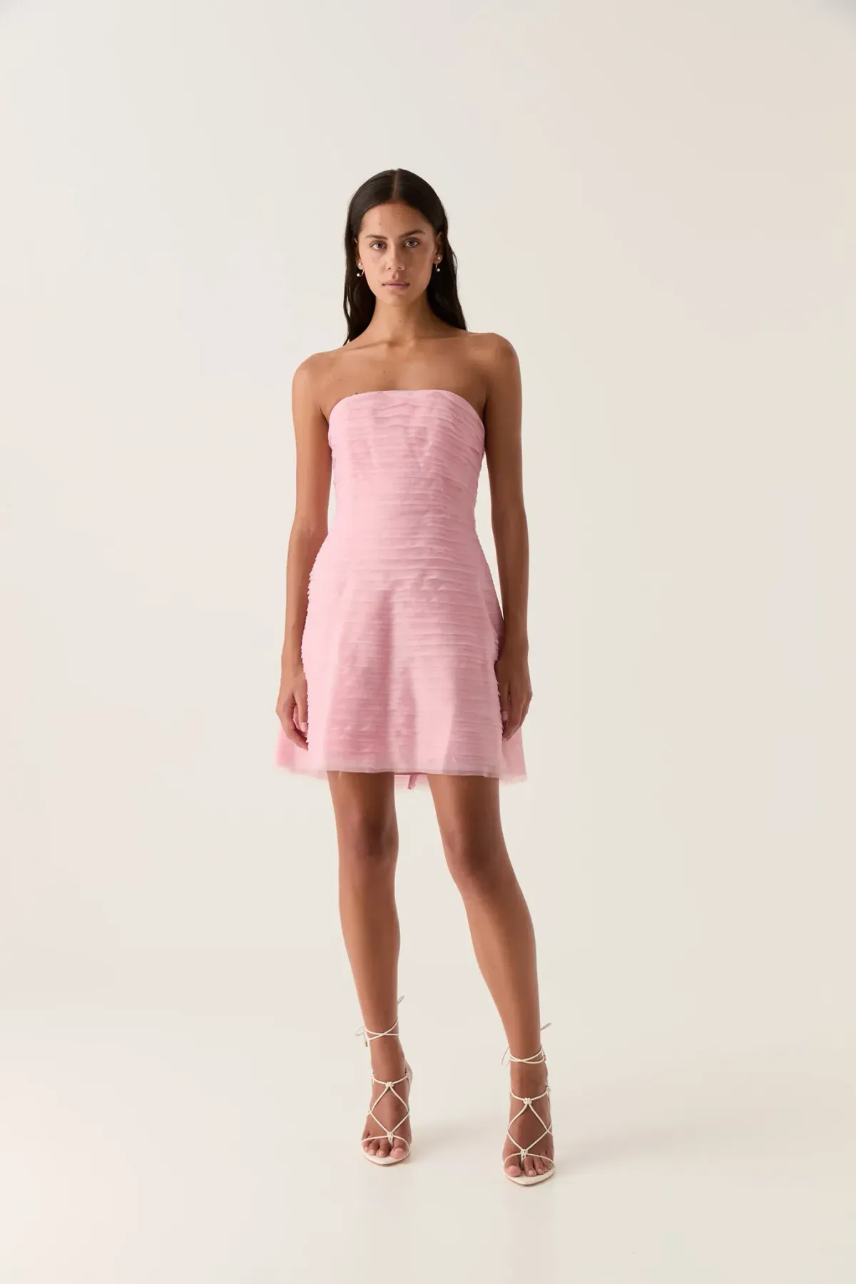 Aje Soundscape Mini Dress Chalk Pink Size AU 6 - Image 1