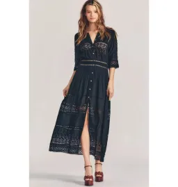 Love Shack Fancy Maxi Dress in Black Size Small / AU 8 for rent on The Volte - image 1