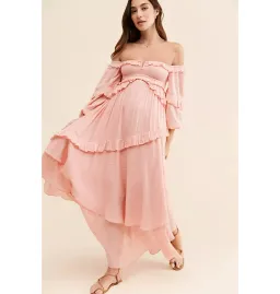 Spell & The Gypsy Clementine Mermaid Maxi Dress Pink Size AU 10  for rent on The Volte - image 1