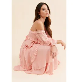 Spell & The Gypsy Clementine Mermaid Maxi Dress Pink Size AU 10  for rent on The Volte - image 3