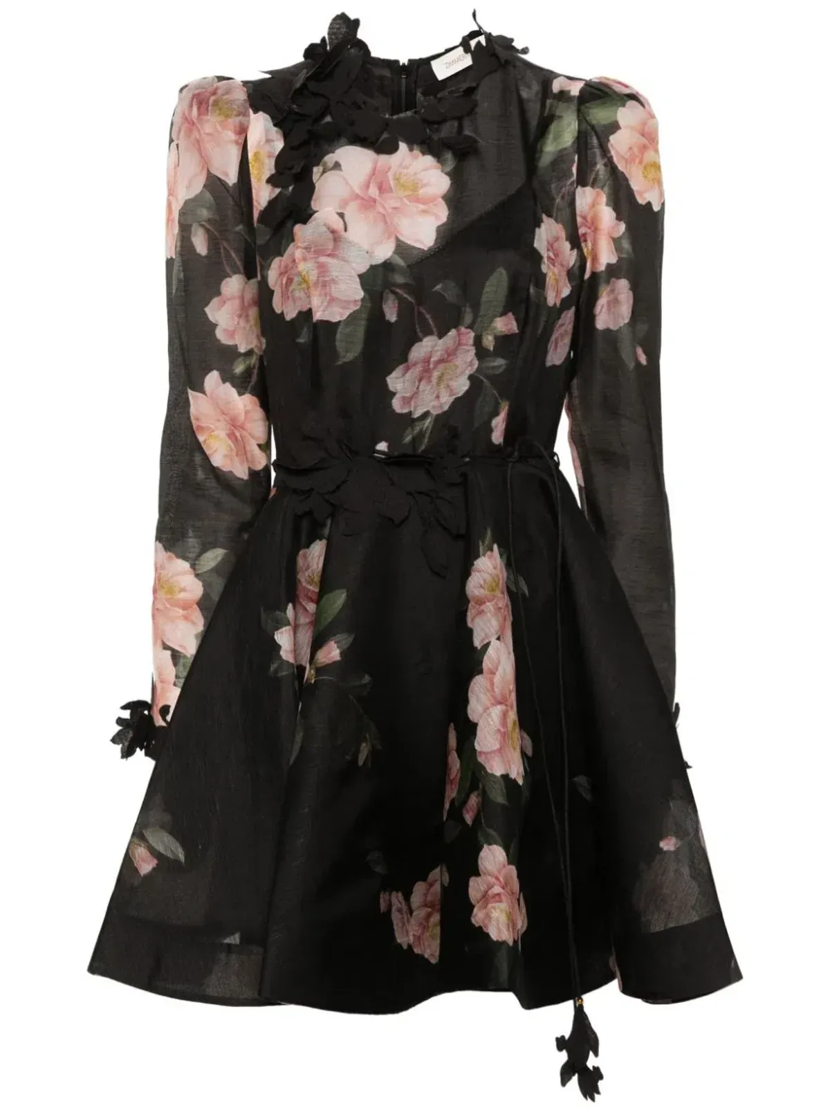 Zimmermann Natura Liftoff Mini Dress in Black Camellia Size AU 14  - Image 5