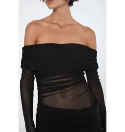 BENNI Yasmin Off-Shoulder Maxi Dress Black Size AU 10  for rent on The Volte - image 3