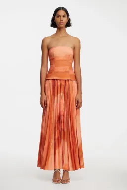 Acler Brayswick Midi Dress Melon Watercolour Size 12  for rent on The Volte - image 1