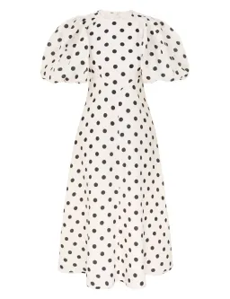 Zimmermann Midi Day Dress Cream/Black Polka Dot Size 4 (AU 16) for rent on The Volte - image 1