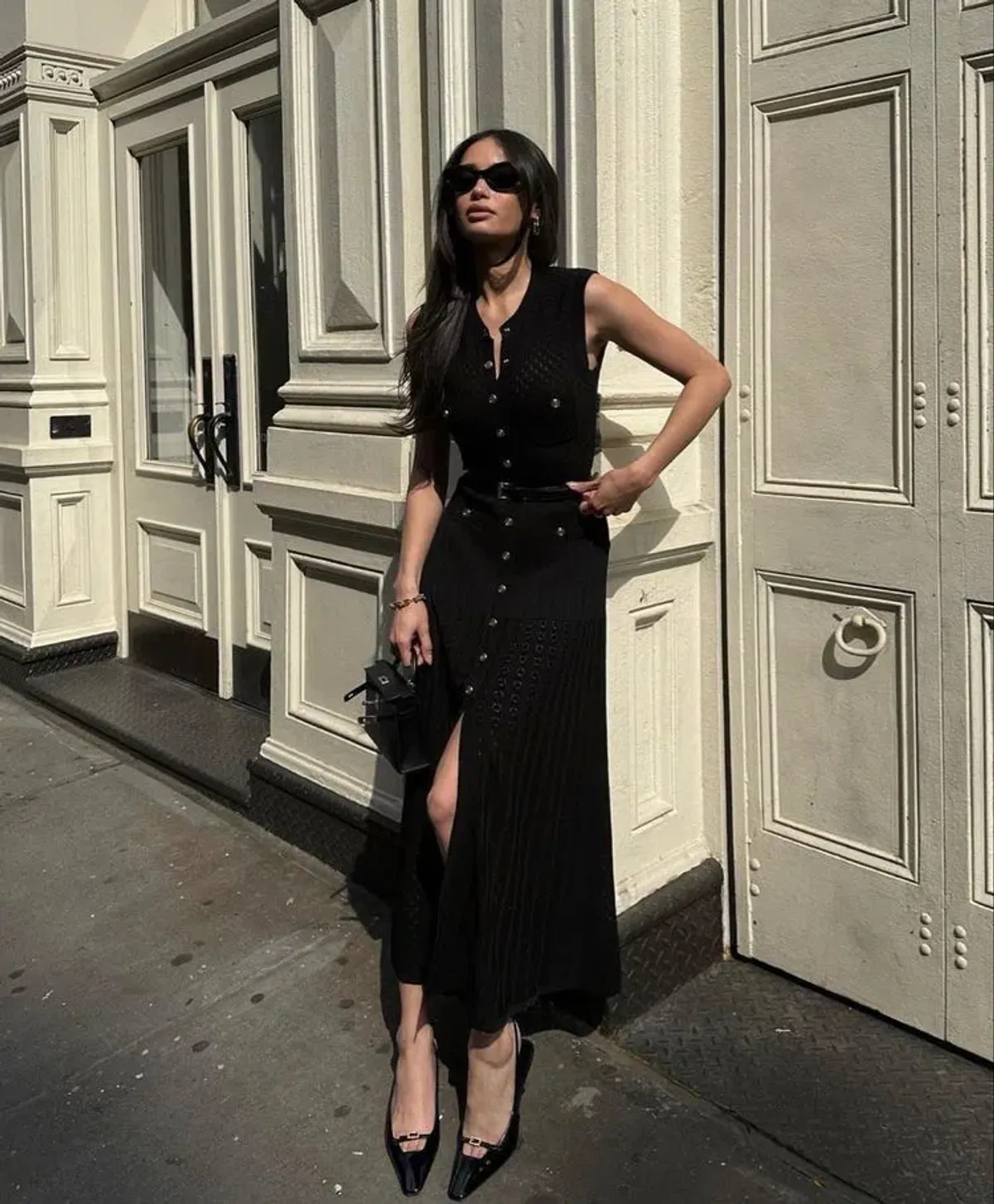 Sandro Tuileries Knit Midi Dress Black Size 38 / AU 8 - Image 3