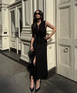 Sandro Tuileries Knit Midi Dress Black Size 38 / AU 8 for rent on The Volte - image 3