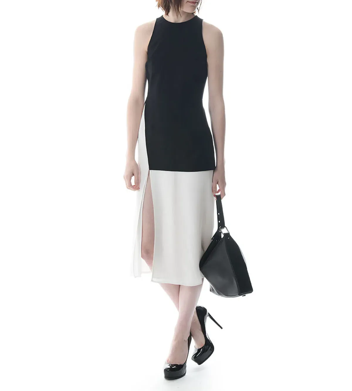 A.L.C. Mer Sleeveless Midi Dress Black White Size AU 4 - Image 1