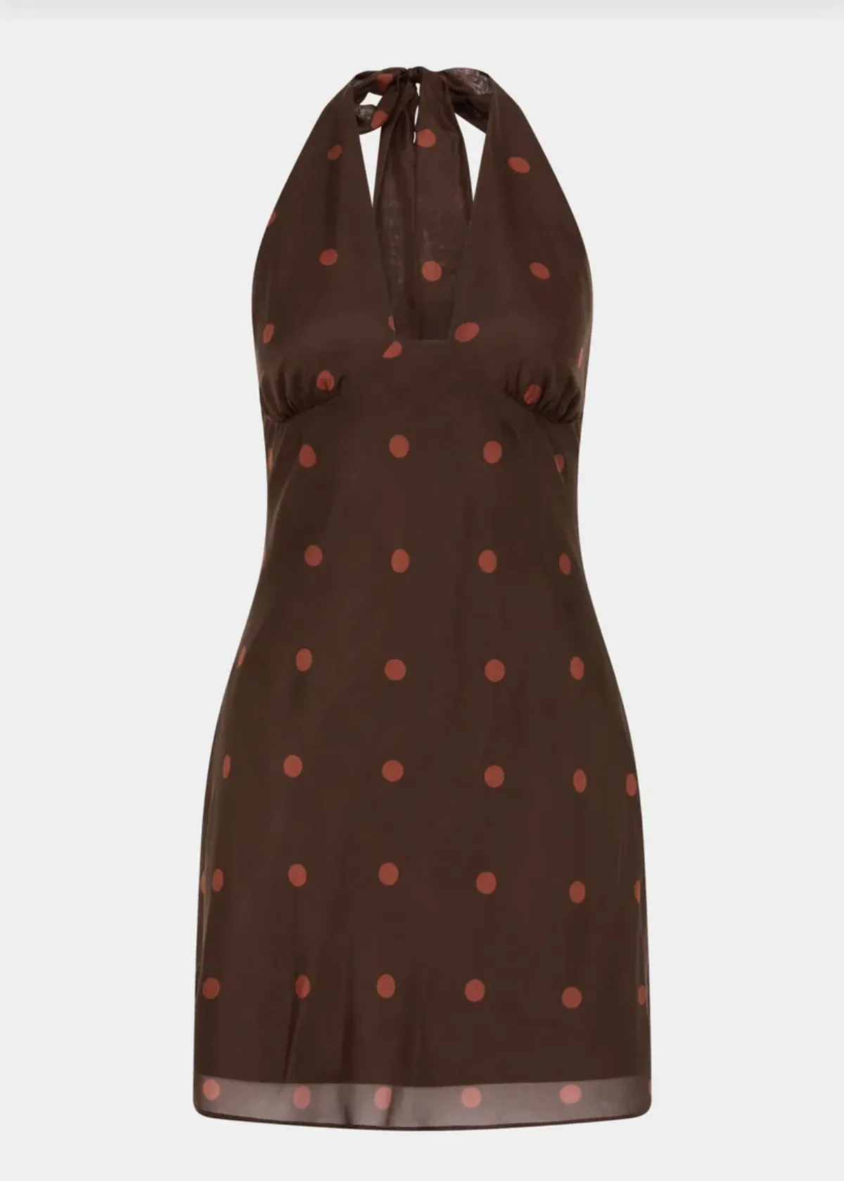 Sir the Label Toni Halter Mini Dress Chocolate Dot Size 1 / AU 8 - Image 5