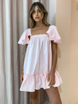Blanca Studios Filomena Mini Dress Pink One Size baby Babydoll flare for rent on The Volte - image 2