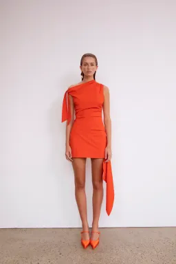 Sir The Label Dahlia Mini Dress Tangerine Red Size 10  for rent on The Volte - image 1