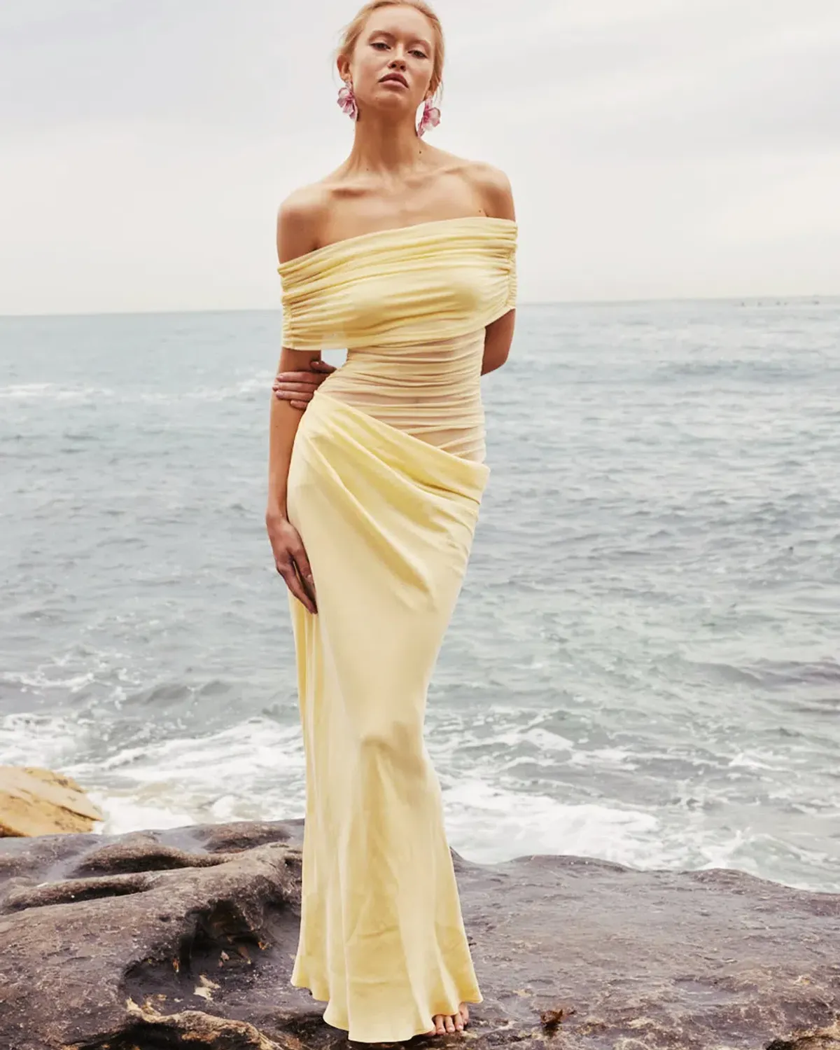 Benni Nico Off Shoulder Maxi Dress Butter Size XXS / AU 4 - Image 1