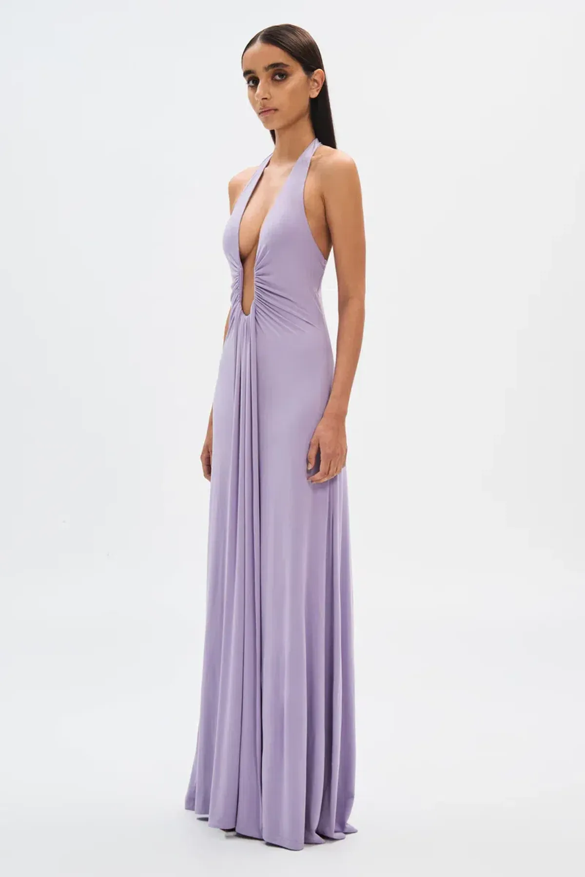 Misha Jennifer Cupro Maxi Dress Lilac Size 6/XS - Image 4