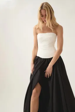 AJE Violette Bubble Hem Maxi Dress Black/White Size 8  for rent on The Volte - image 4