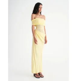 Benni Nico Off Shoulder Maxi Dress Butter Size AU 12 for rent on The Volte - image 3
