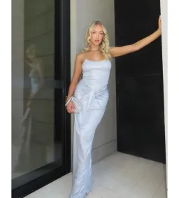 Natalie Rolt Allora Gown Silver Size 1 / AU 8  for rent on The Volte - image 1
