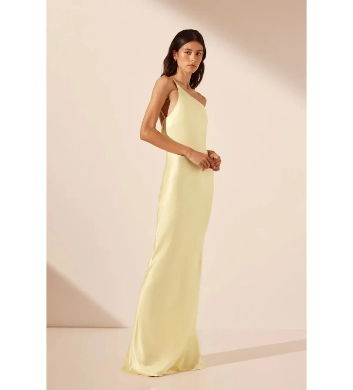Shona Joy La Lune Cowl Back Maxi Dress in Lemon Size AU 8 - Image 2