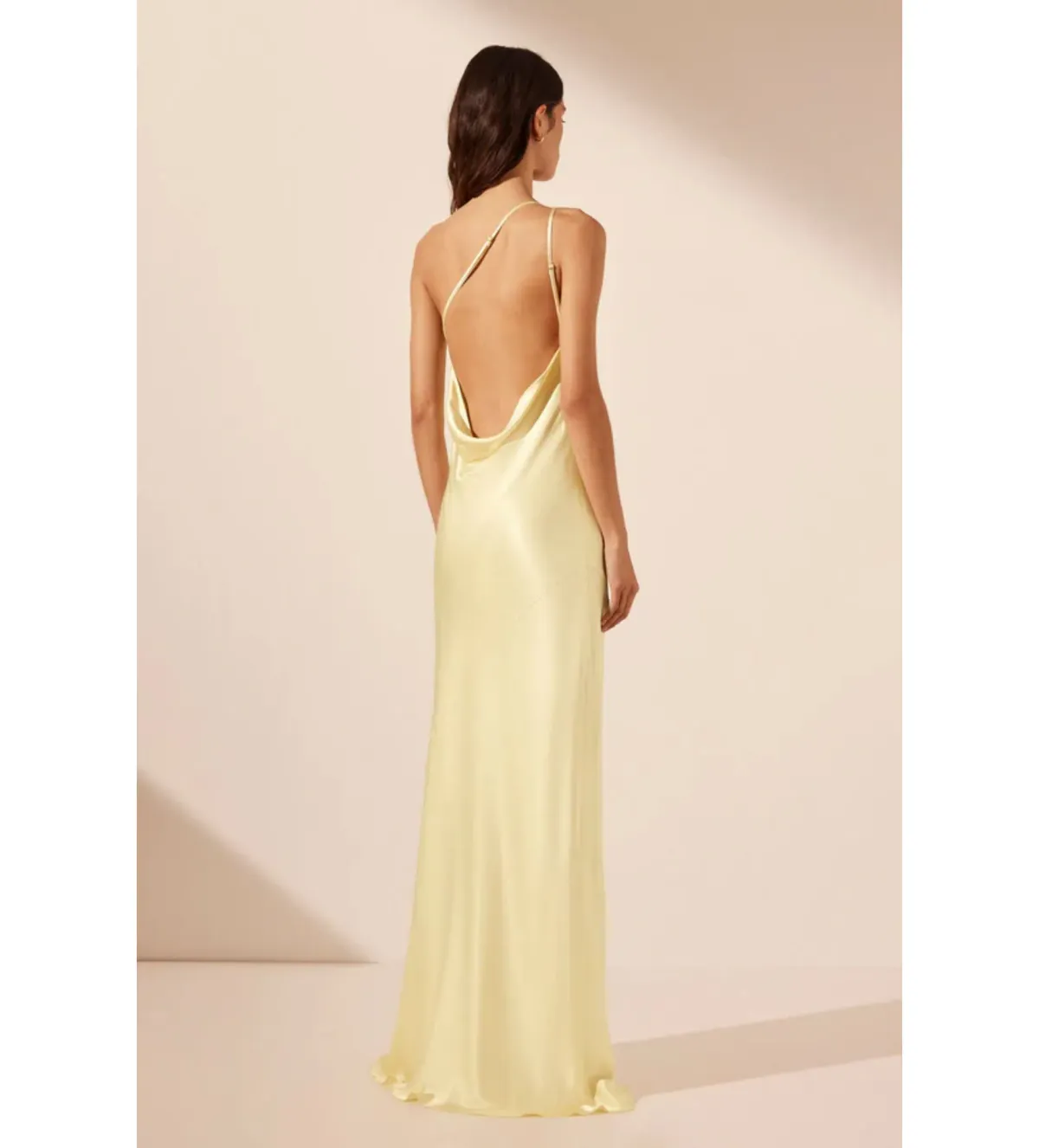Shona Joy La Lune Cowl Back Maxi Dress in Lemon Size AU 8 - Image 5