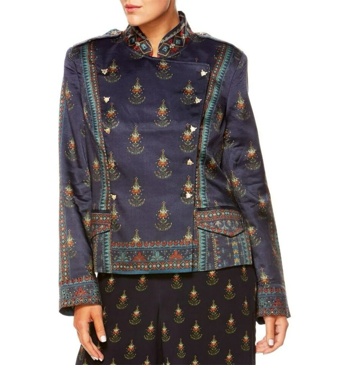 Camilla Bliss Of Bohemia Blazer Double Breasted Tailored Jacket Boho Leopard Size 10/M   - Image 4