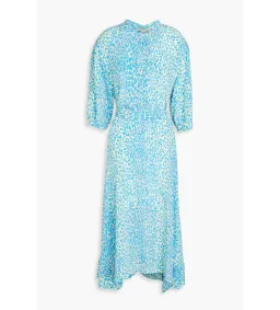 Stella McCartney Leopard Print Silk Dress Blue Size AU 6 for rent on The Volte - image 3