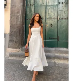 Odd Muse Ultimate Muse High Waist Square Neck Midi Dress White Size AU 10 for rent on The Volte - image 7