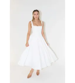 Odd Muse Ultimate Muse High Waist Square Neck Midi Dress White Size AU 10 for rent on The Volte - image 1
