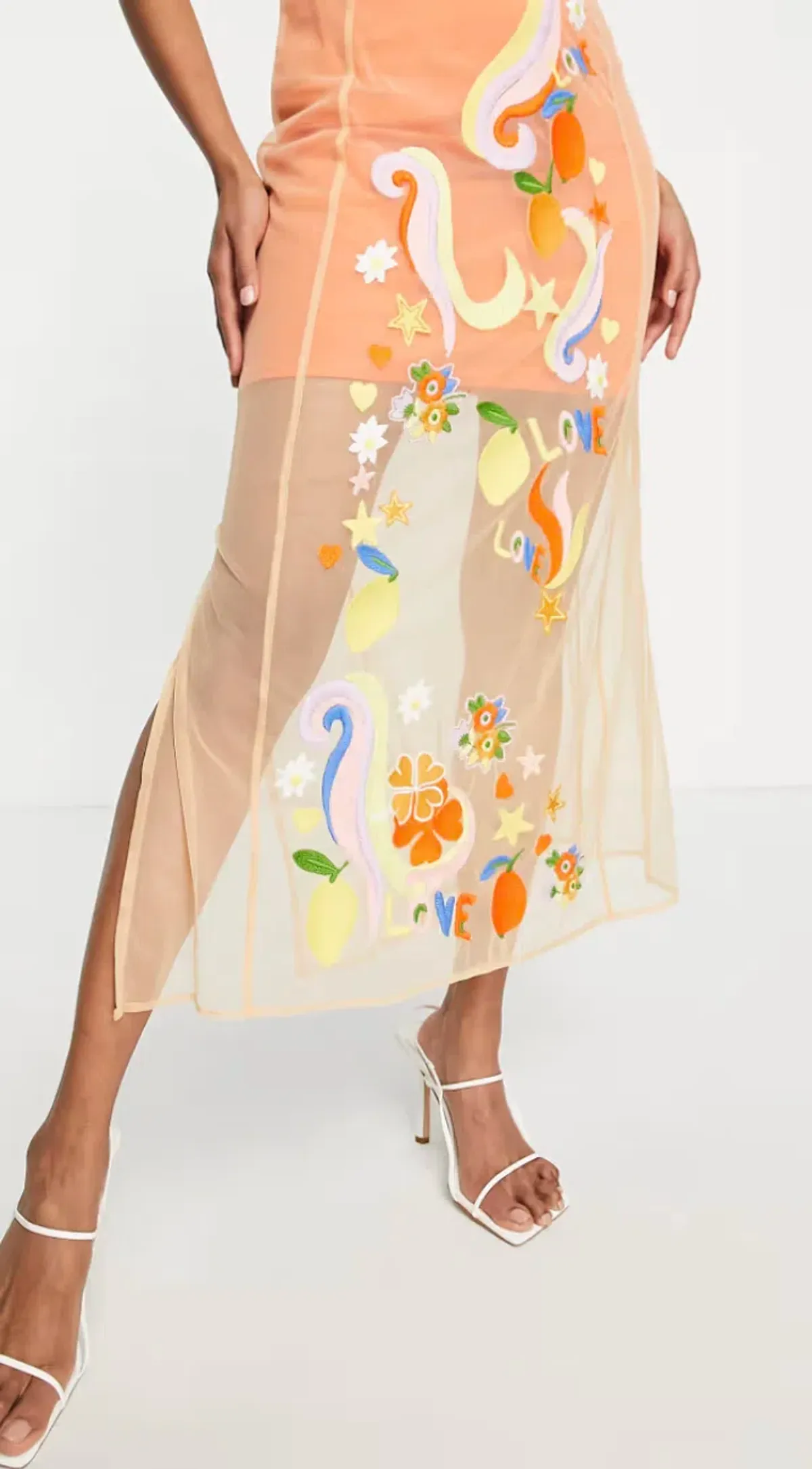 Never Fully Dressed Orange Midi Dress Orange Size AU 14 - Image 3