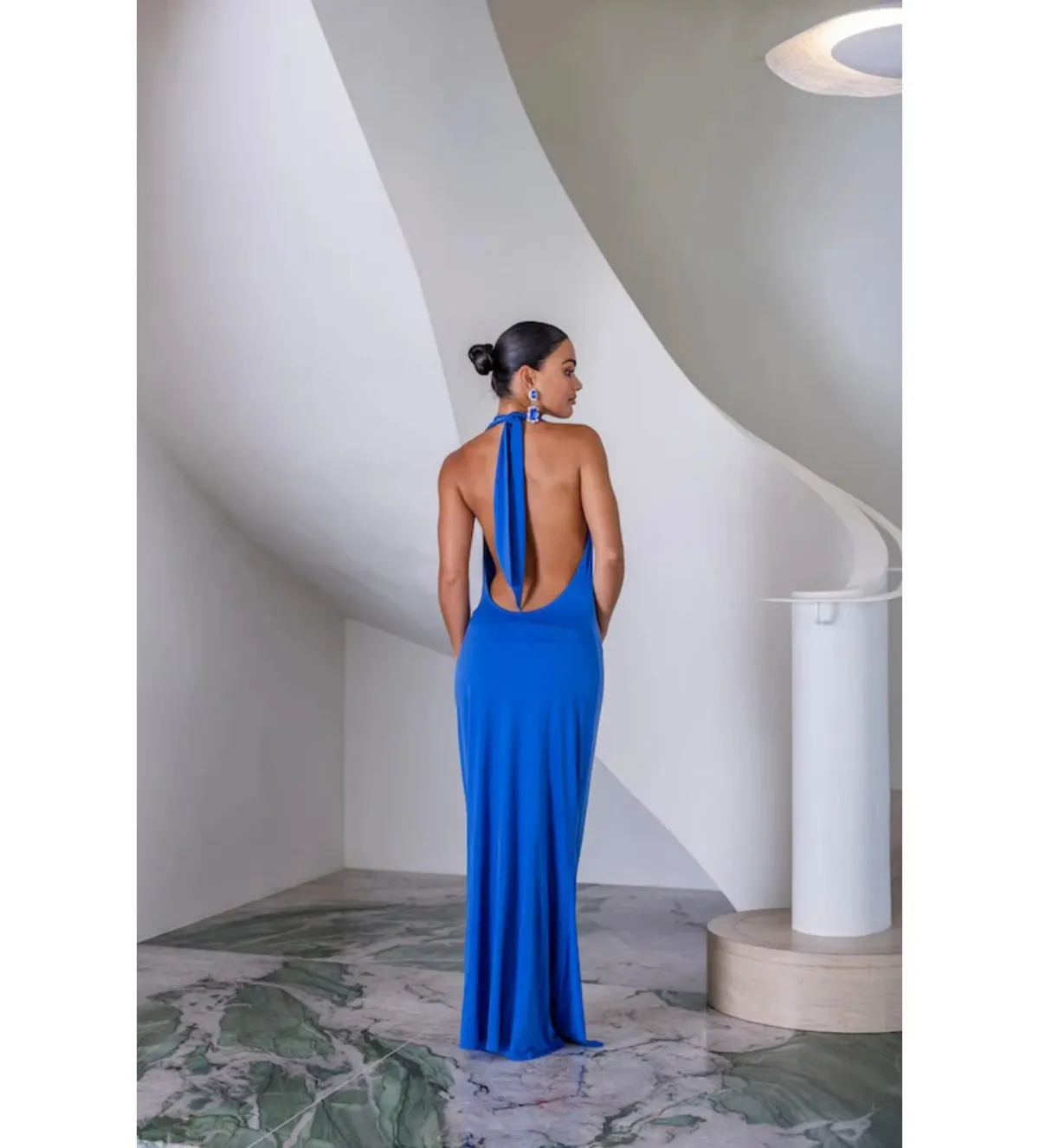 Sneaky Link Saint Plunge Maxi Dress in Sapphire Size AU 8 - Image 3