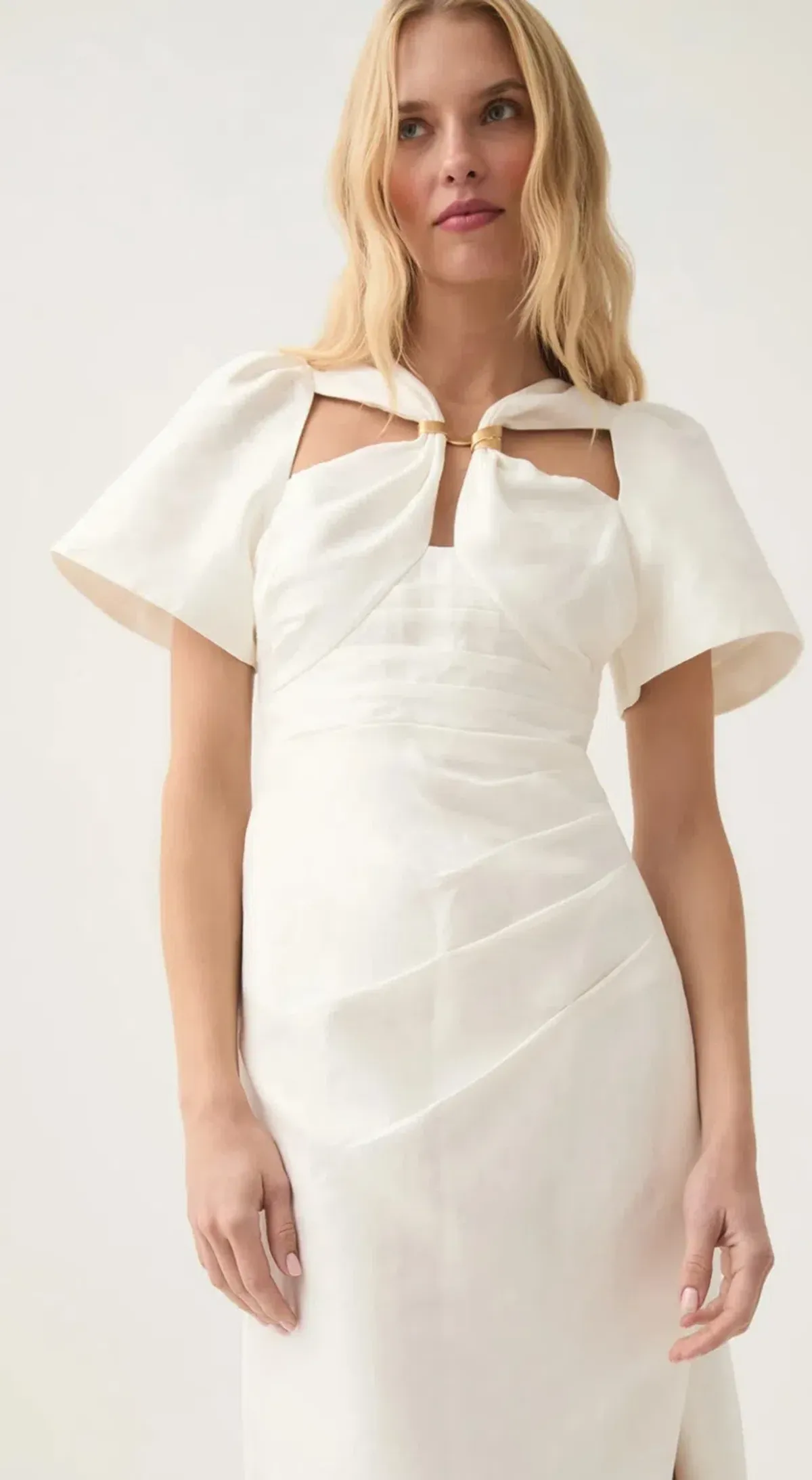 Aje Presence Twisted Midi Dress Ivory Size 12 - Image 4