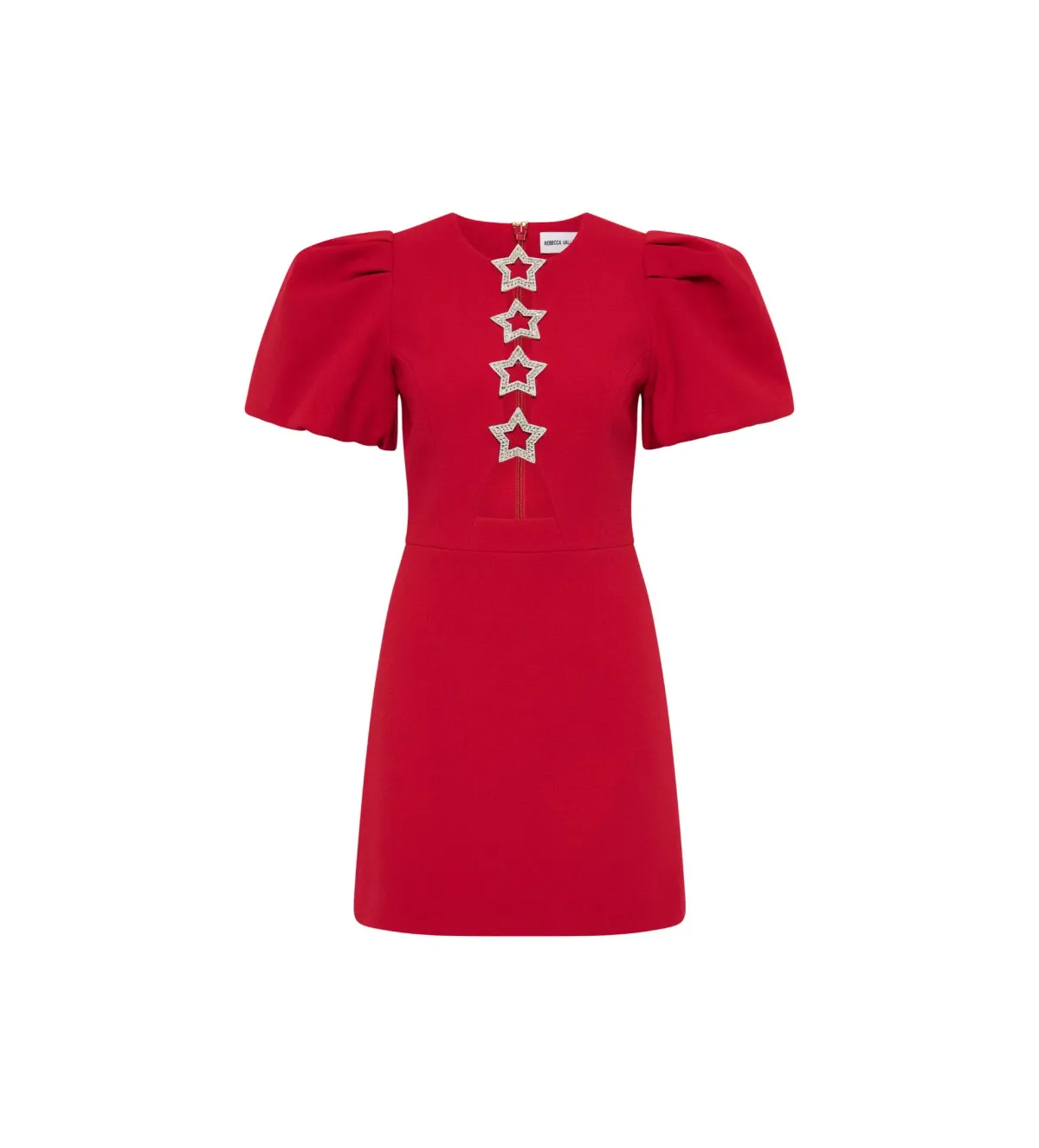 Rebecca Vallance The Akari Puff Sleeve Mini Dress in Red Size 10 - Image 3