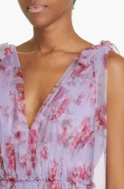 Lela Rose Floral Tiered Tulle Dress Purple Size AU 14 for rent on The Volte - image 6