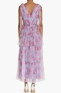 Lela Rose Floral Tiered Tulle Dress Purple Size AU 14 for rent on The Volte - image 8