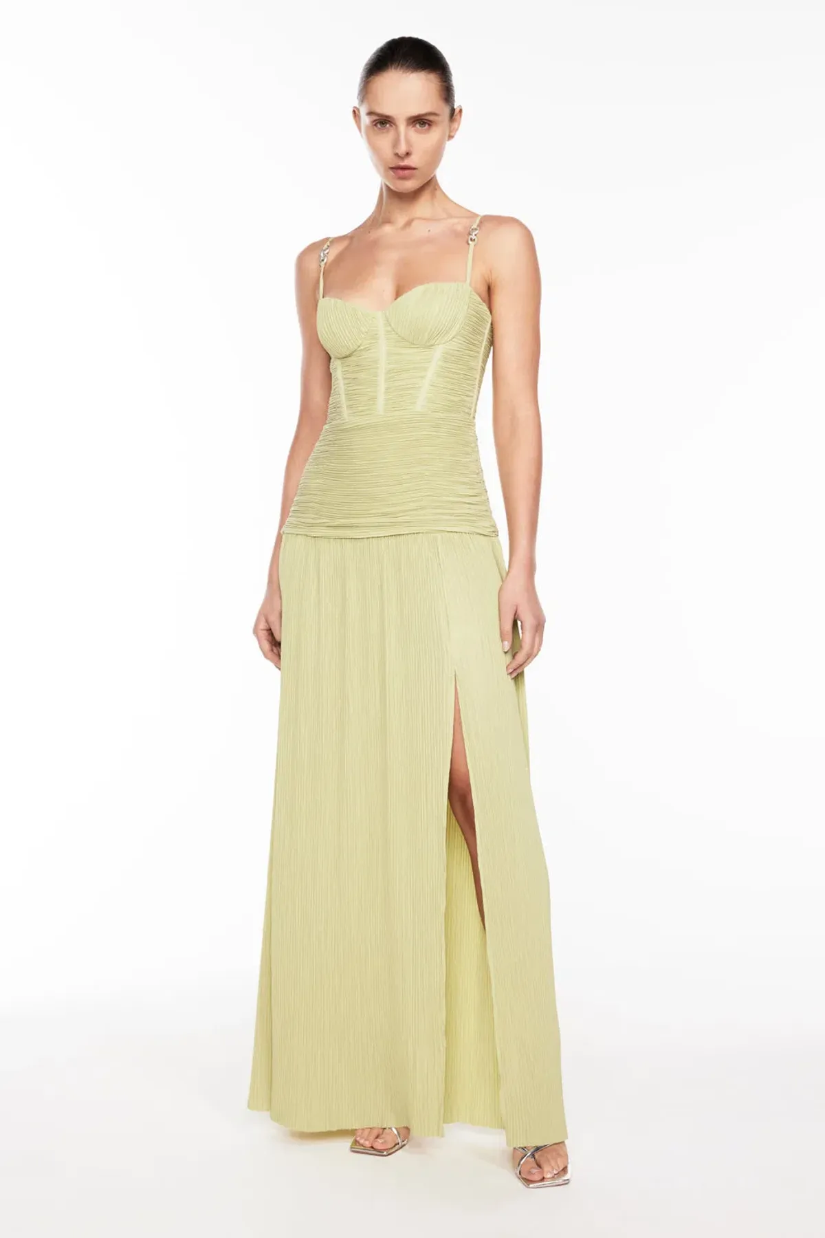 Manning Cartell Double Time Pleat Dress In Pistachio Size 8  - Image 1