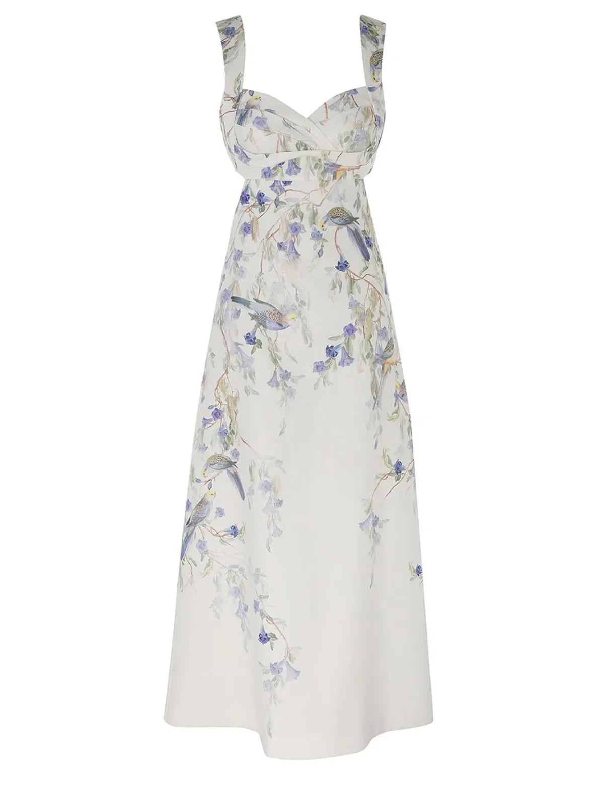 Zimmermann Natura Midi Dress Blue Birds Size 1 / AU 10 - Image 3