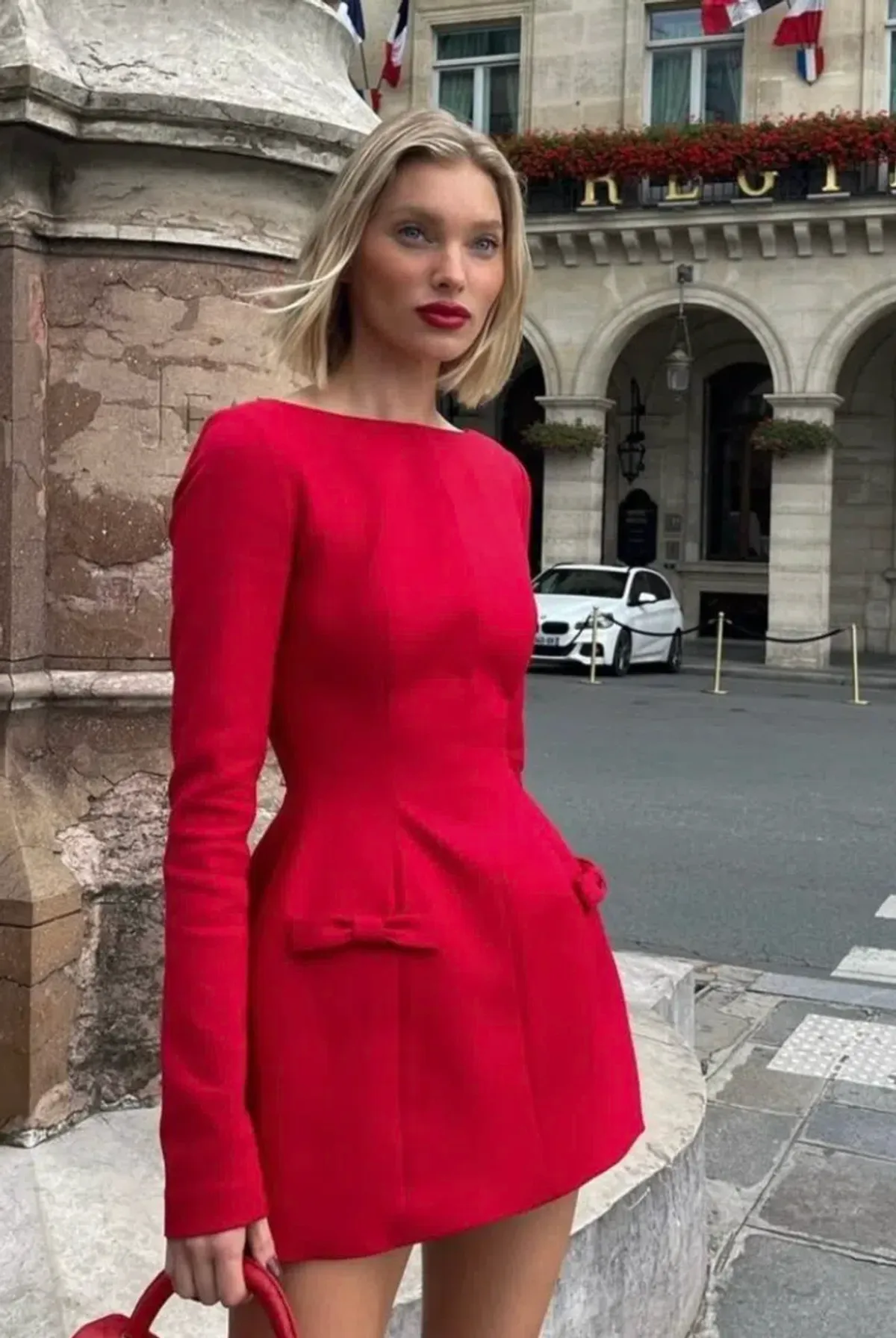 Helsa The Parasol Mini Dress in Lipstick Red Size XXS / AU 4 - Image 3