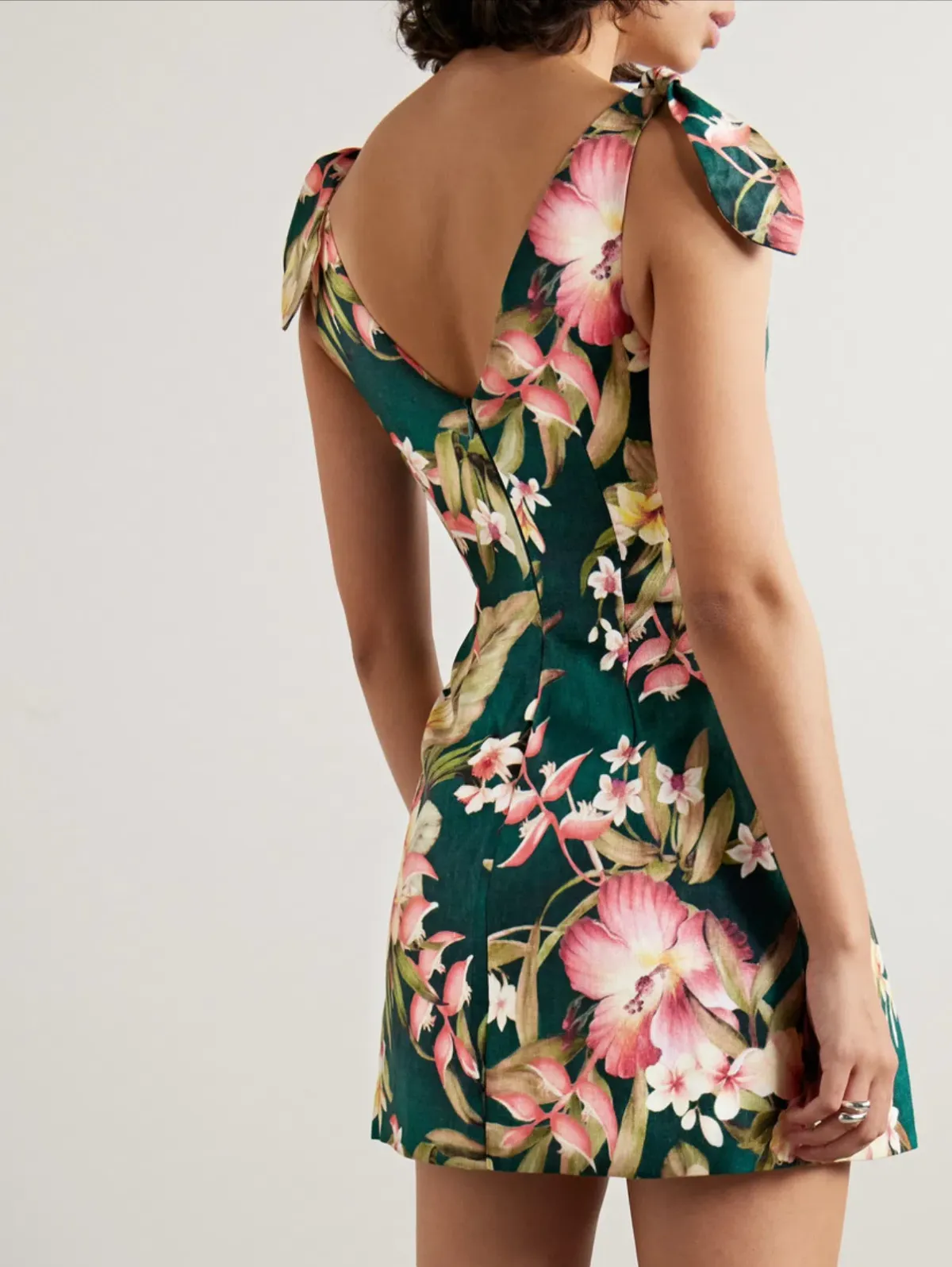 Zimmermann Lexi Tie Mini Dress Green Palm Size 2 / AU 12 - Image 2