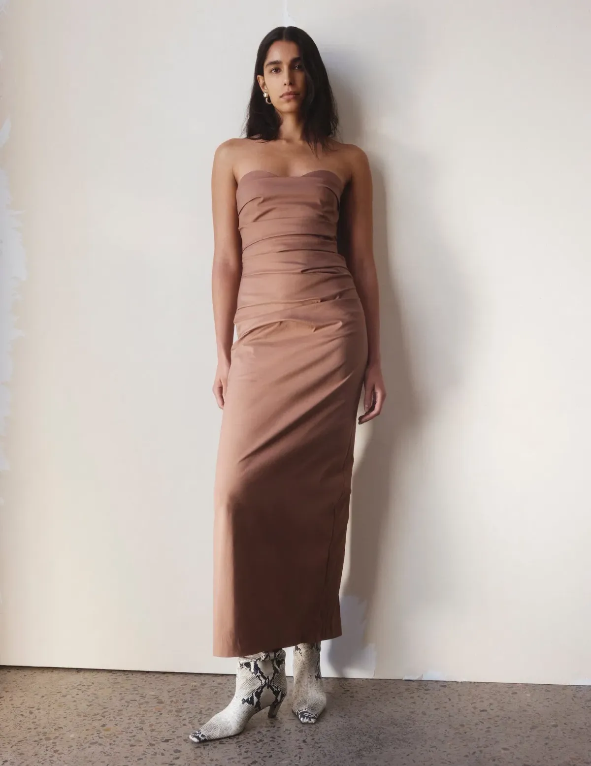 Sir The Label Alba Strapless Maxi Dress Gown in Mocha Brown Size 0 / AU 6 / XS - Image 1