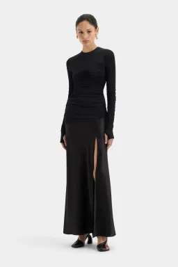 Sir The Label Alessia Silk Draped Long Gown Black Size 0 / AU 6 / XS for rent on The Volte - image 1