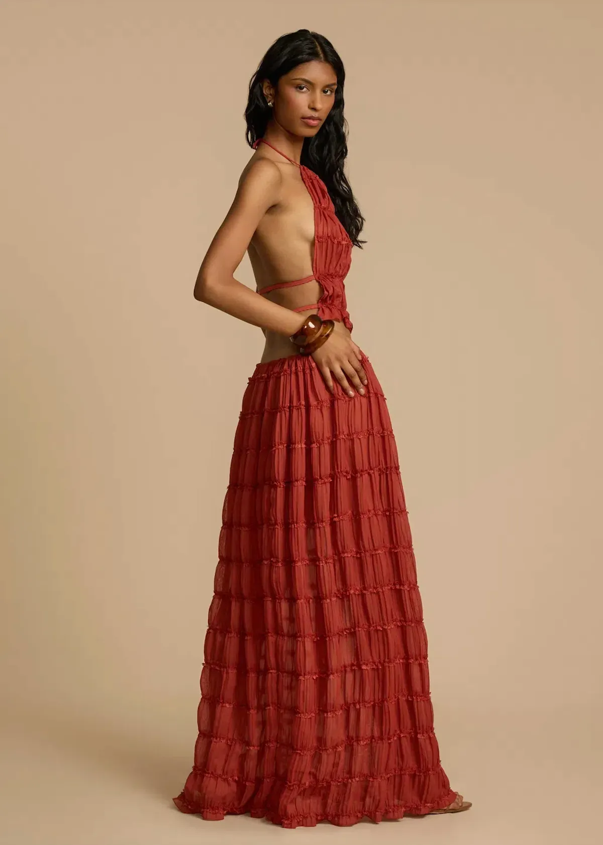 Arcina Ori Juliette Halter Top & Maxi Skirt Set Red Size S / AU 6-8 - Image 9