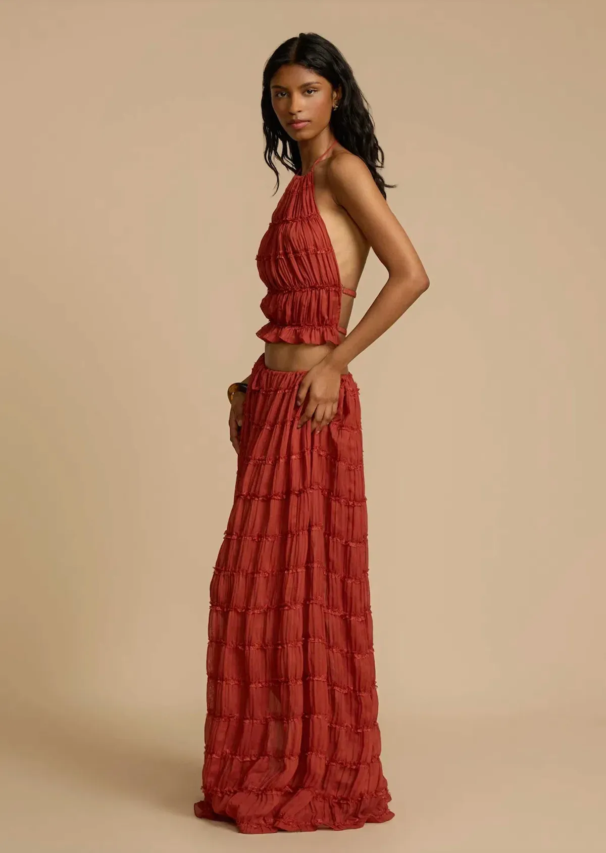 Arcina Ori Juliette Halter Top & Maxi Skirt Set Red Size S / AU 6-8 - Image 13