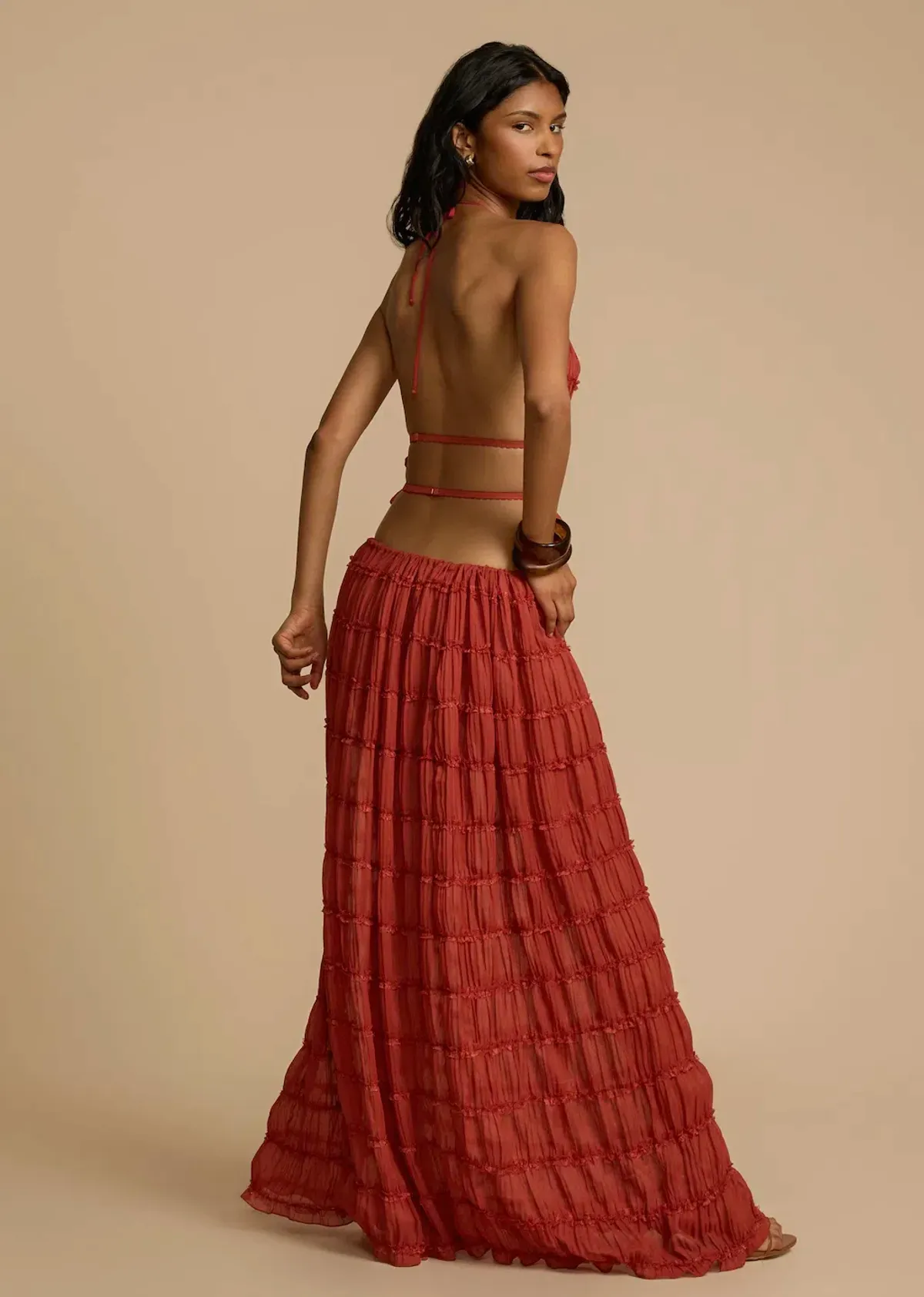 Arcina Ori Juliette Halter Top & Maxi Skirt Set Red Size S / AU 6-8 - Image 3