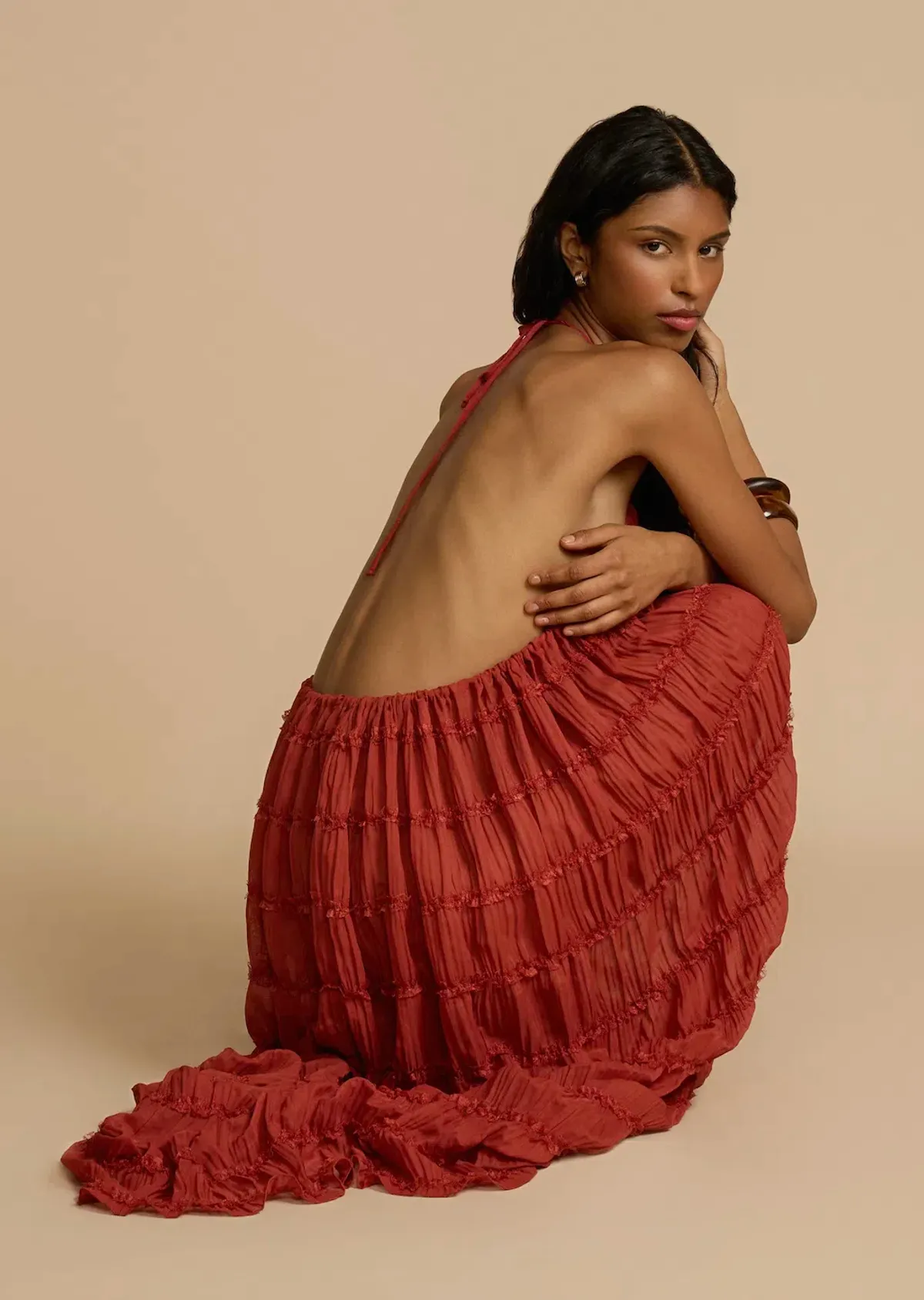 Arcina Ori Juliette Halter Top & Maxi Skirt Set Red Size S / AU 6-8 - Image 12