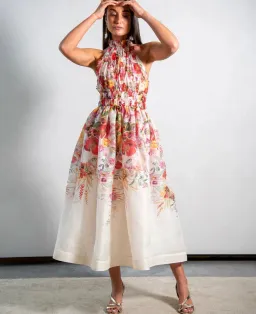 Zimmermann Wonderland Halter Midi Dress Floral Size 0/Au 8 for rent on The Volte - image 1