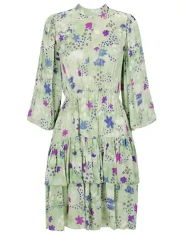 Frank & Dollys Viamo Cascade Floral Satin Dress in Sage Size XXS / 6 for rent on The Volte - image 4
