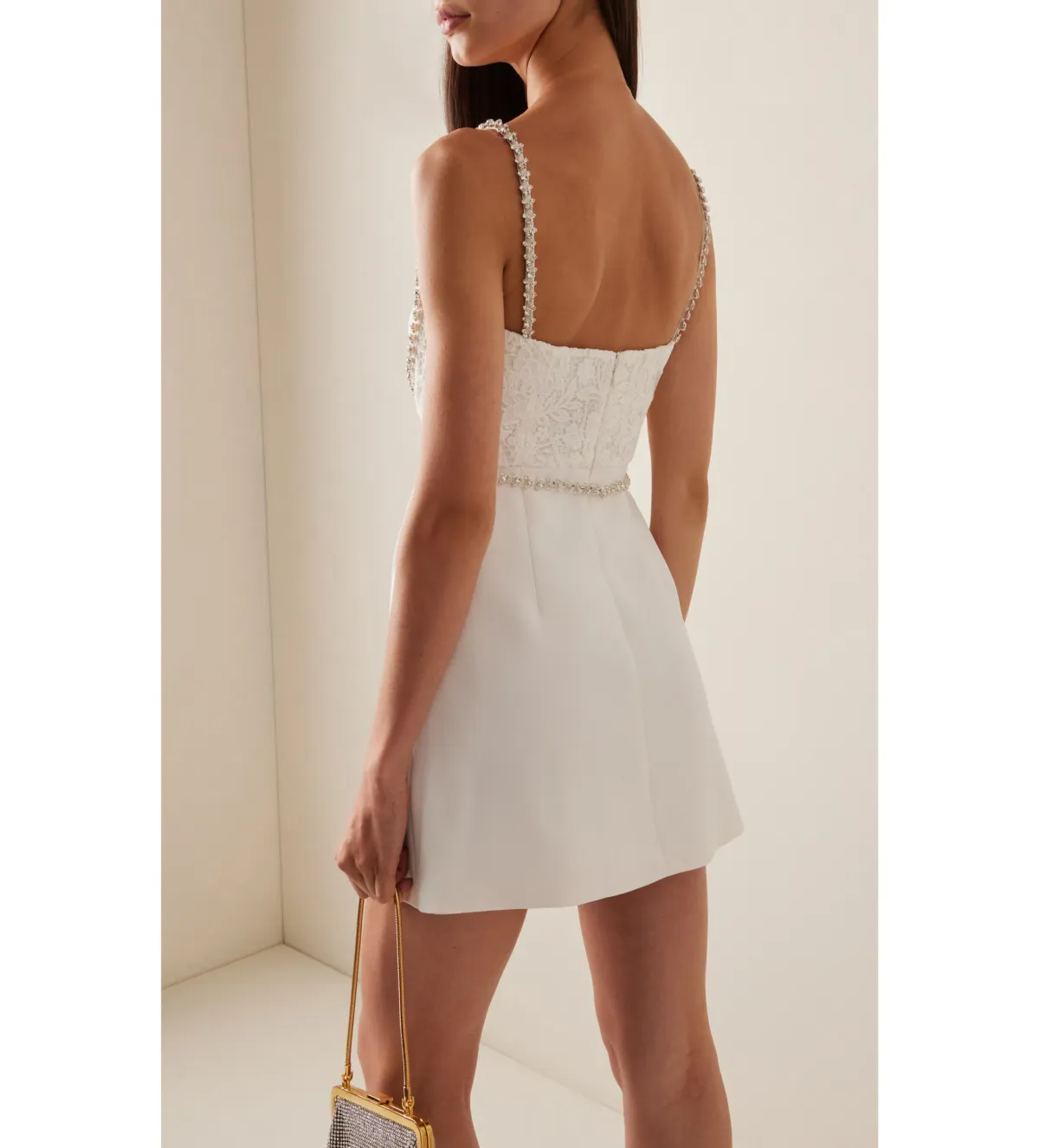 Self Portrait Cord Lace Mini Dress White Size UK 8 / AU 8 - Image 3